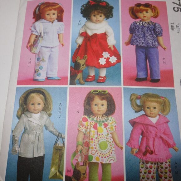NEW McCall's M5775 Doll Clothes Pattern 18" fits American Girl Pajamas Outfits - Picture 2 of 2